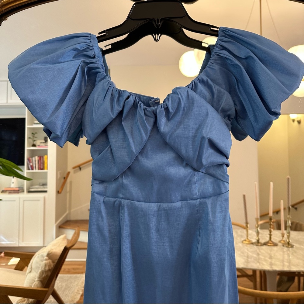 A&F Elegant Blue Off-Shoulder Dress - Picture 5 of 6